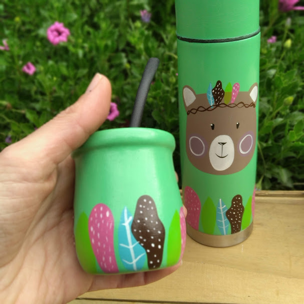 Kit infantil: Termo 1/2 lt. + Mate de cerámica + Bombilla - Imagen 3