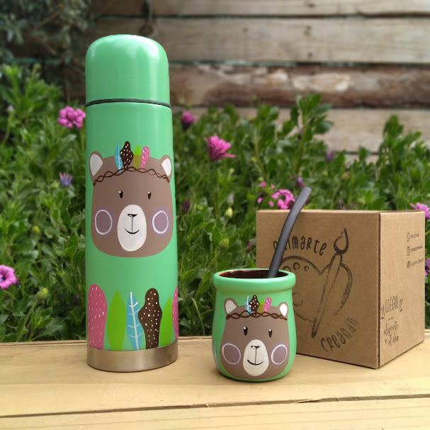 Kit infantil: Termo 1/2 lt. + Mate de cerámica + Bombilla - Imagen 5