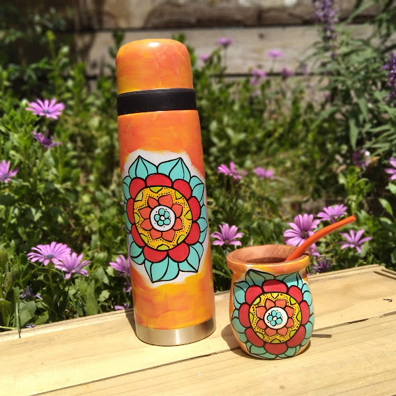 Kit de Mate de Algarrobo con termo de 1 litro y Bombi color - Imagen 6