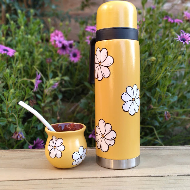 Kit termo de 1 litro + Mate de cerámica clásico + Bombi color - Imagen 6